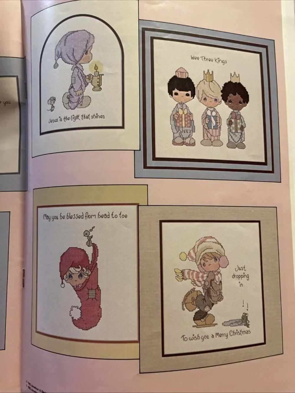 Precious Moments Cross Stitch Booklet PM-4 Peace on Earth Gloria & Pat 1983 VGUC